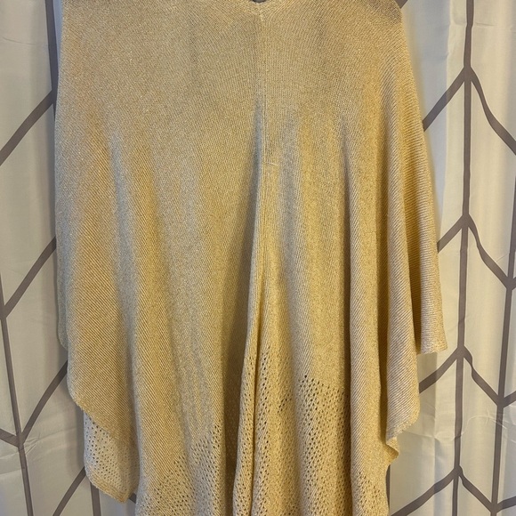 Chico's Cream and Gold Open-Front Poncho - Picture 5 of 5